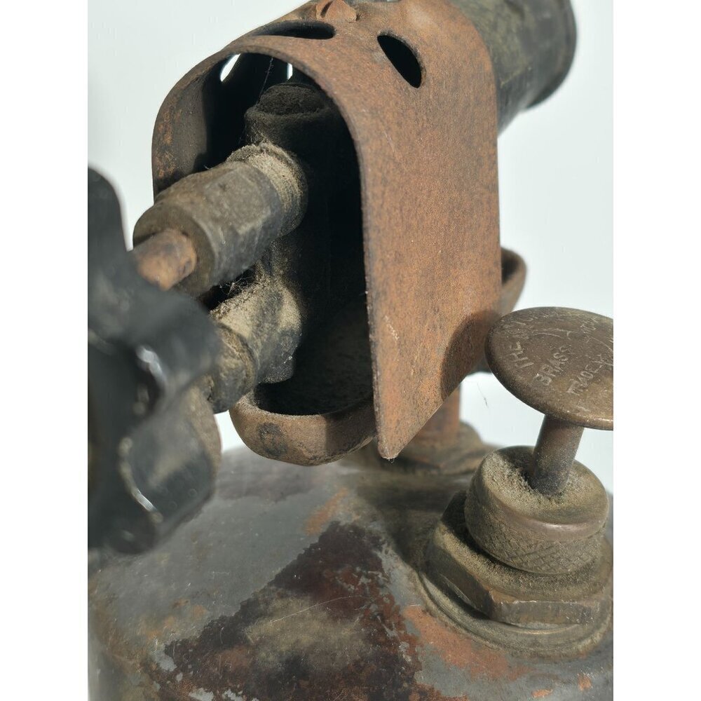 Vintage The Turner Brass Works Sycamore Ill Copper Blow Torch With Black Handle - Picture 12 of 16